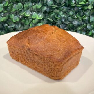 Gluten-free vegan plain banana bread mini loaf.