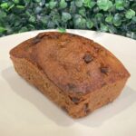 Gluten-free vegan chocolate chip banana bread mini loaf.