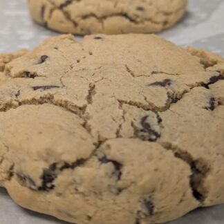 Gluten-free vegan chocolate chip cookie.